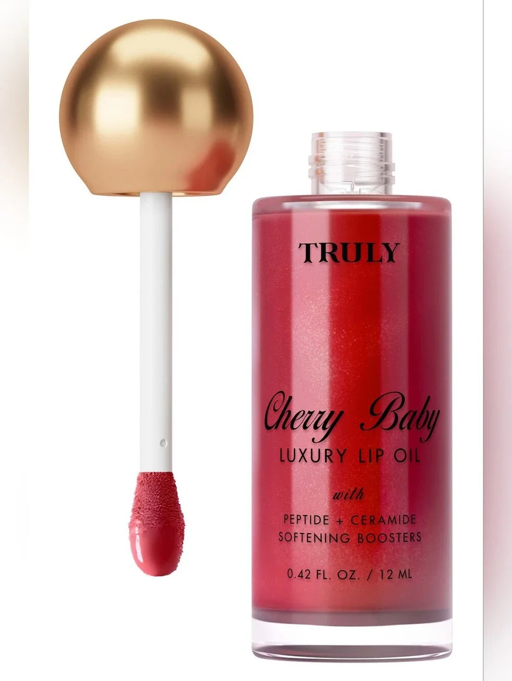 TRULY BEAUTY Cherry Baby Luxury Lip Oil - Shimmery Cherry Red